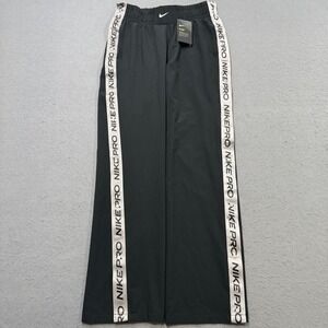 NEW Nike Pro Flex Pants Womens Small Black Wide Leg Mesh Lined Athletic Training
